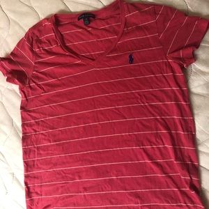 Pink polo v-neck